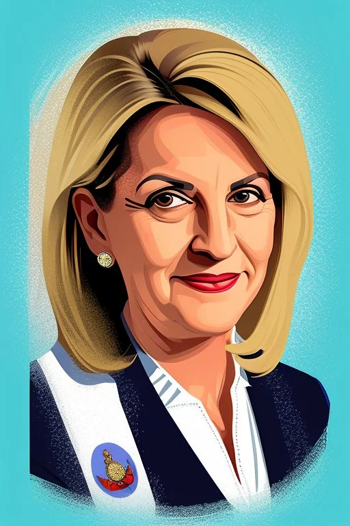 Extremely rich female politician portrait