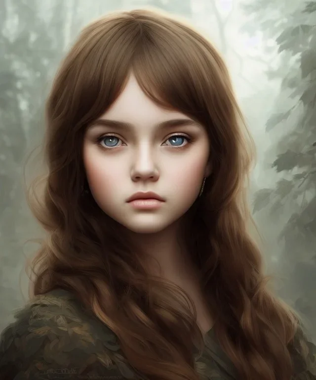 intricate, elegant, sharp focus, illustration, detailed eyes, digital painting, concept art, matte, art by wlop and artgerm and ivan shishkin and andrey shishkin, masterpiece, young and cute ukrainian girl, adorable, round face