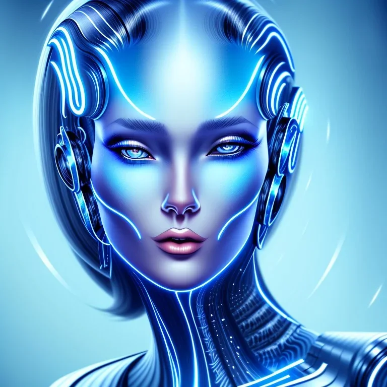 cyberblue, head, women, portrai, tron