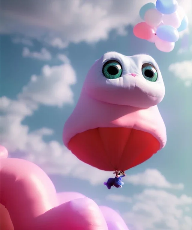 Ultra realistic speed clouds sky scene, wide angle view, sweet childs falling down, inflatable color clothing, free jumping flying, many trinkets, hair monster, many jelly beans, balls, color smoke, smile, happy, circus style, extreme, wind, clouds sea, 20,000 feet altitude, stratosphere, soft color, highly detailed, unreal engine 5, ray tracing, RTX, lumen lighting, ultra detail, volumetric lighting, 3d, finely drawn, high definition, high resolution.