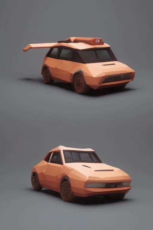 low poly car game, big spoiler