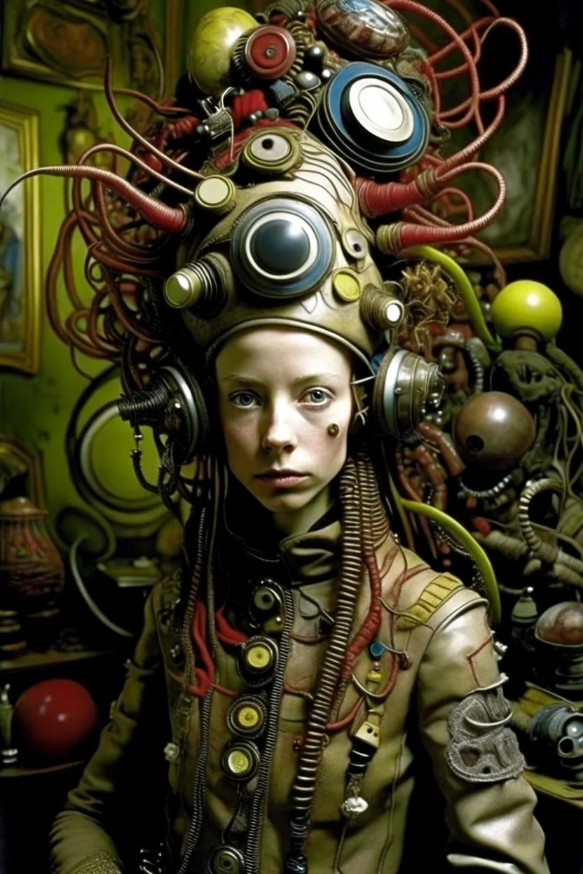 photo by tim walker,loan-blend human-alien biomorphic-animals squid indefinite head extreme wide shot head to toe portrait of weird krofft pufnstuff puppet voodoo cutie doll made of straw human nervous systems, renaissance faire alex grey hyper detailed michael cheval with a playful expression made out of mechanical parts and robot arms; cyborg details, unusual and obscure photograph by františek vobecký of a surreal scene of ghastly men, pop art, clive barker style,300mm f/.8,raw cinem