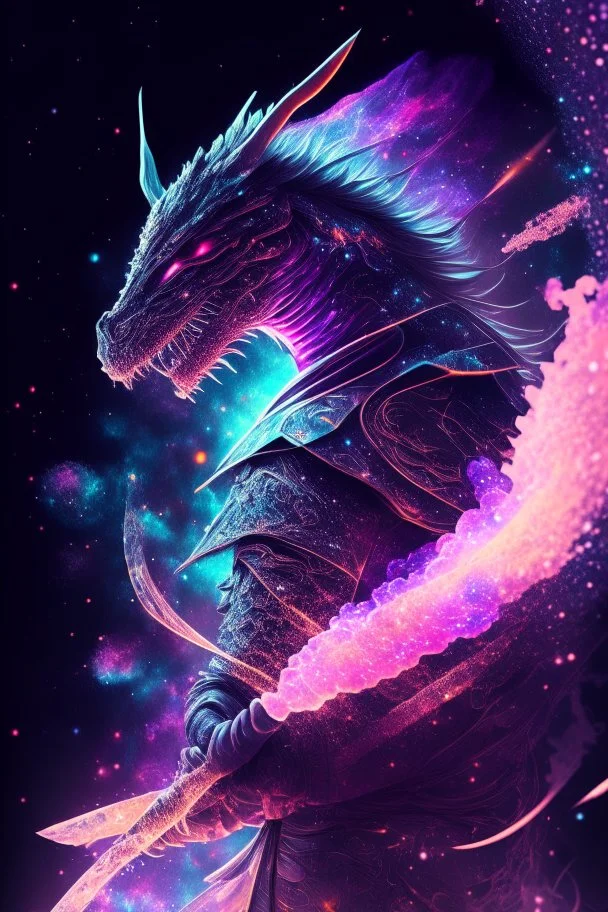 Fierce Magical dragon in space