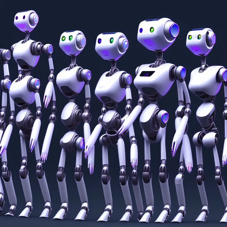 Diverse group of robots singing