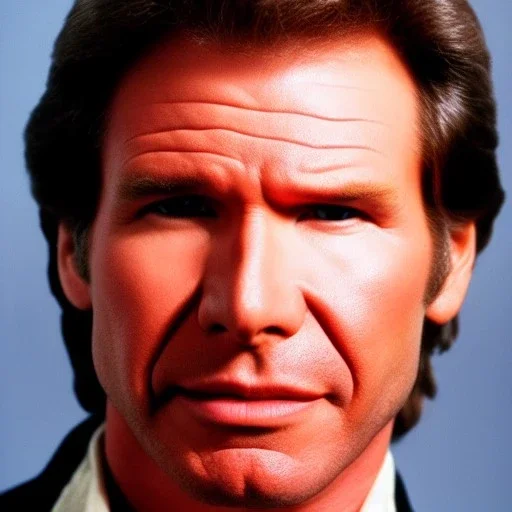 Hyperrealistic, 8k centered photographic portrait of [[Harrison Fordas Han Solo]], leica, 35 mm, technicolor, vivid colors, bokeh, telephoto, 24 mm, close up portrait photo by Annie Leibovitz, film, studio lighting, detailed skin, ultra realistic, bokeh, sharp features