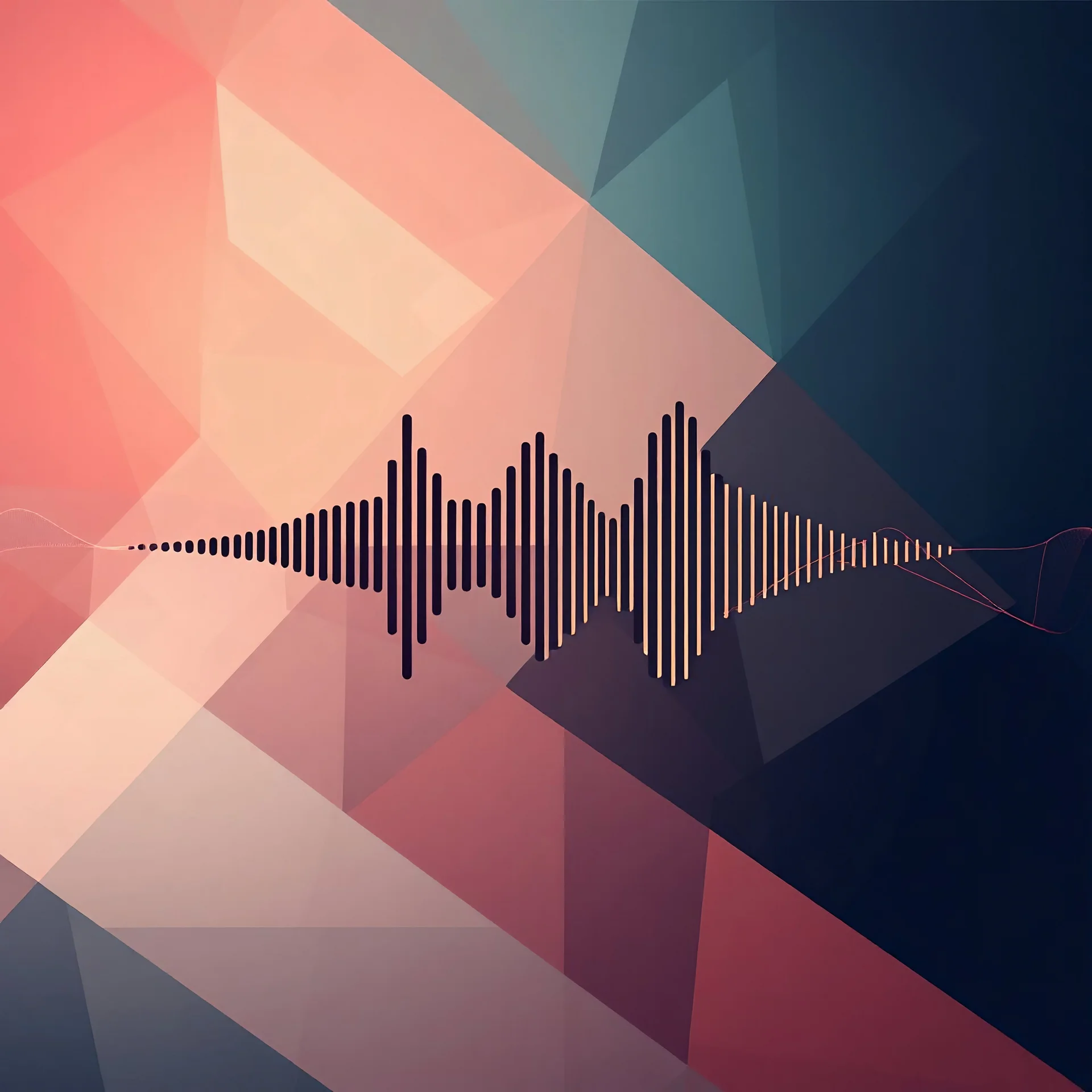 Es abstract geometric background. Dynamic sound wave. Design element. Vector illustration