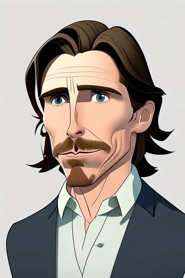 Christian Bale British actor cartoon 2d