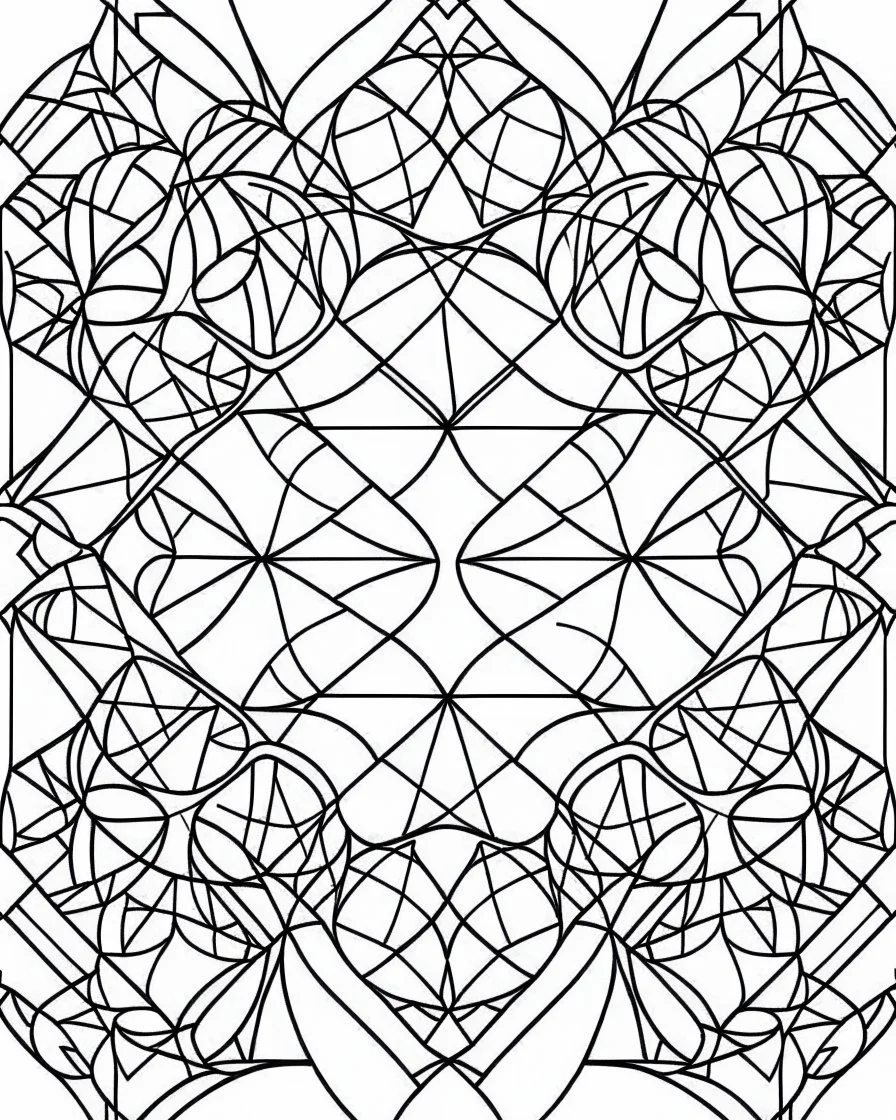 outline art for bold and easy coloring pages with A very simple and super minimal design featuring a beautiful geometric pattern., white background, sketch style, fully body, only use outline, cartoon style, clean line art, white background, no shadows and clear and well outlined