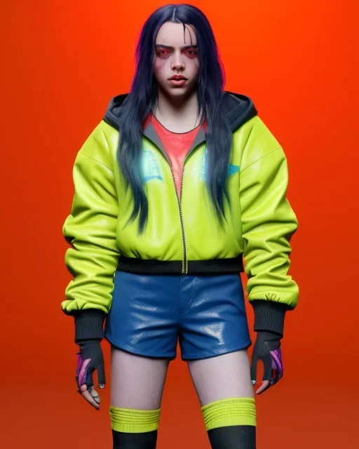 Billie Eilish, in stockings, cyberpunk2077