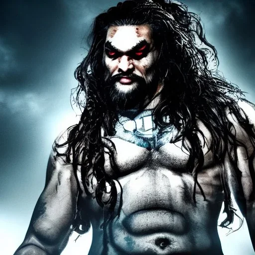 Jason Momoa as lobo from dc comics, dramatic light, high detail, cinematic, vignette