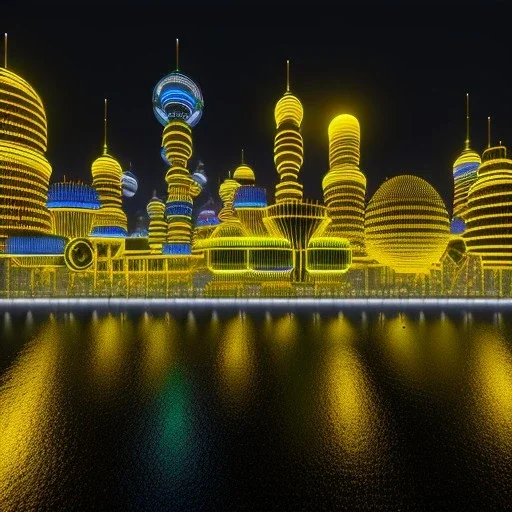 punk city, yellow-black color scheme, 8k resolution, dynamic lighting, reflective surfaces