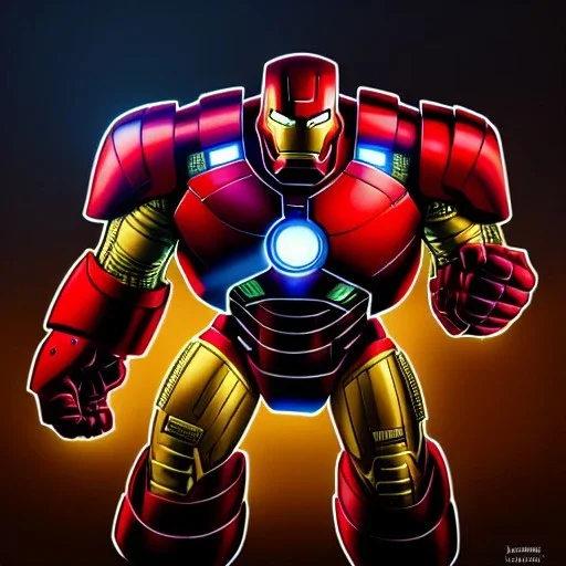 ultra detailed fullbody portrait of IronMen with Hulkbuster Armor, extremely detailed digital painting, intrincate, extremely detailed face,crystal clear Big Glowing eyes, mystical colors , perfectly centered image, perfect composition, rim light, beautiful lighting, 8k, stunning scene, raytracing, in the style of robert e howard and pablo oliveira and Ken Kelley and Ohrai Noriyoshi and Simon Bisley