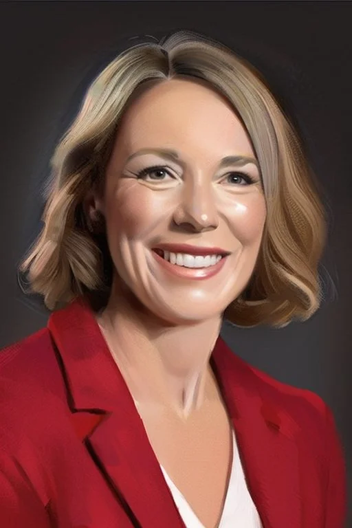 This lady having a presidential speech paiting