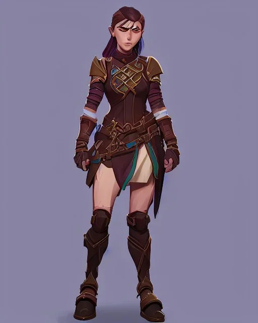 d&d character female cleric cheery armor