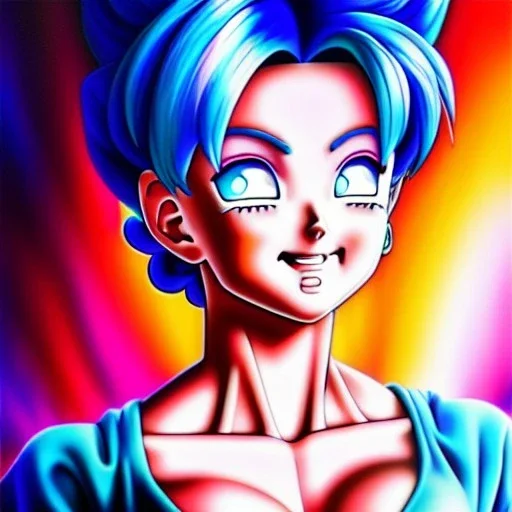 Ultra detailed fullbody Portrait in oil on canvas of beautiful bulma (Dragon Ball),extremely detailed digital painting, extremely detailed face,crystal clear Big eyes, mystical colors ,perfectly centered image, perfect composition, rim light, beautiful lighting,masterpiece,8k, stunning scene, raytracing, anatomically correct, in the style of Bryanzap and uncannyknack and Ohrai Noriyoshi and Simon Bisley and tomzj1