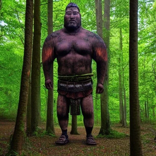 giant warrior in the forest