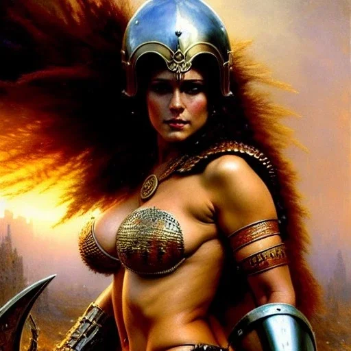 portrait 'beautiful Sexy Extra busty RedSonja naked ',ancient metal armor and Helmet ,painting by gaston bussiere, greg rutkowski, yoji shinkawa, yoshitaka amano, tsutomu nihei, donato giancola, tim hildebrandt, oil on canvas, cinematic composition, extreme detail,fit full head inside picture,32k