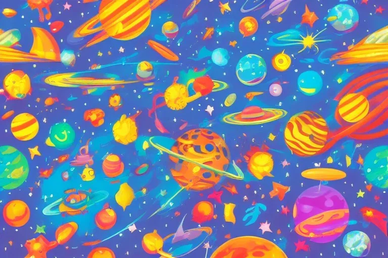 Fantasy colorfull space city