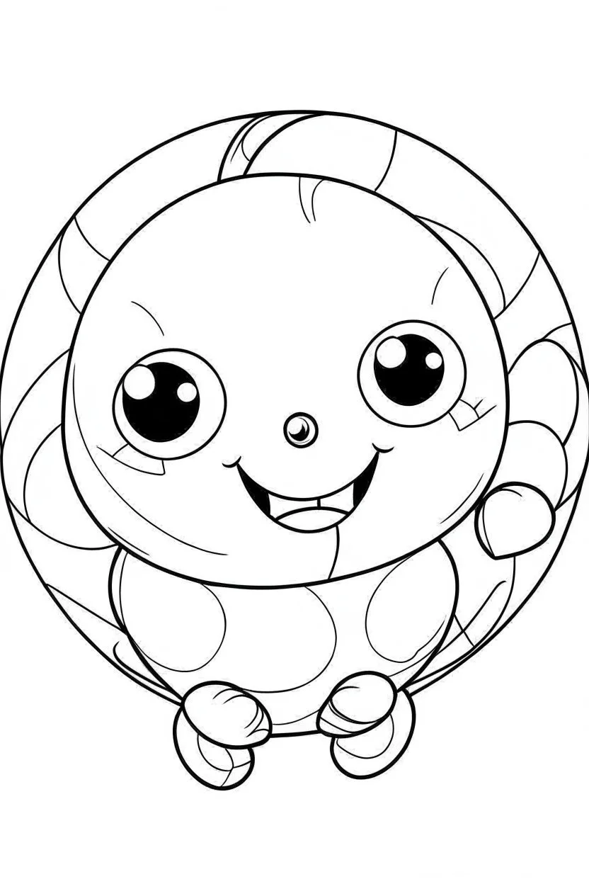 outline art for cute Ball coloring pages with sitch, white background, Sketch style, full body, only use outline, toddlers style, clean line art, white background, no shadows and clear and well outlined.