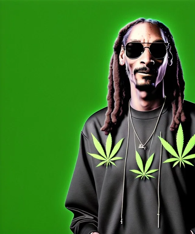 Snoop Dogg, marijuana, weed background, hyper realistic