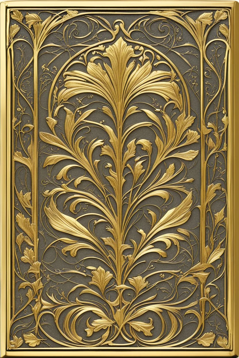 rectangular gold delicate art nouveau book cover