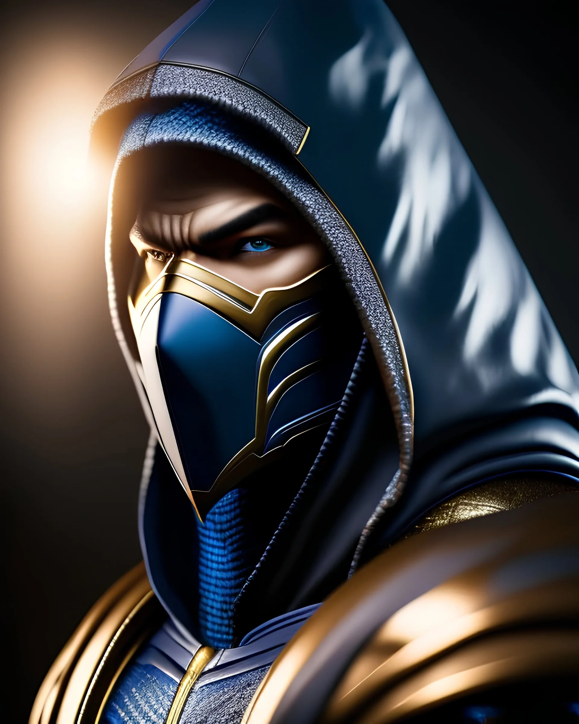 SUBZERO, mask cover whole face and hood , mortal kombat 11, highly detailed, hyper-detailed, beautifully color-coded, insane details, intricate details, beautifully color graded, Cinematic, Color Grading, Editorial Photography, Depth of Field, DOF, Tilt Blur, White Balance, 32k, Super-Resolution, Megapixel, ProPhoto RGB, VR, Half rear Lighting, Backlight, non photorealistic rendering