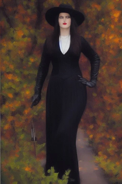 Full body portrait, painting, medium shot lady MidwestGothic