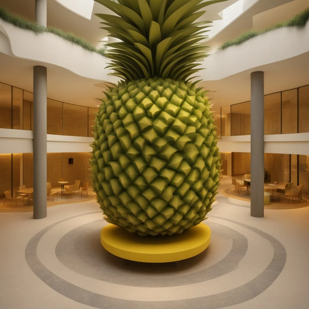 A tourist resort in the shape of a pineapple "interior design"