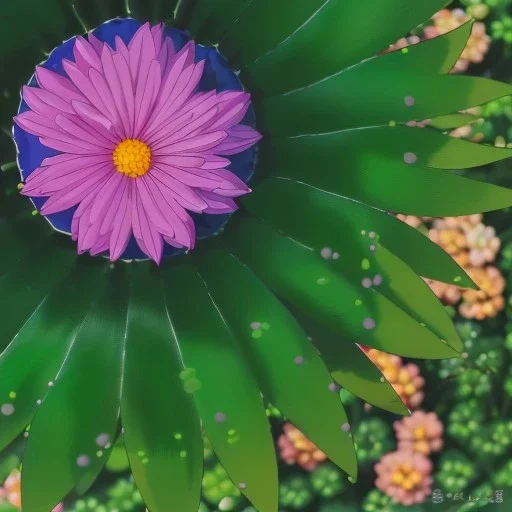 microphotography top-down view of a single flower, one flower, high definition, detail, HD, 8k, realistic, 3d rendering, blender, photography, fisheye, bulge, bokeh microbiology, intricate, detailed, blues, reds, yellows, greens, pinks, purples, oranges, indigos