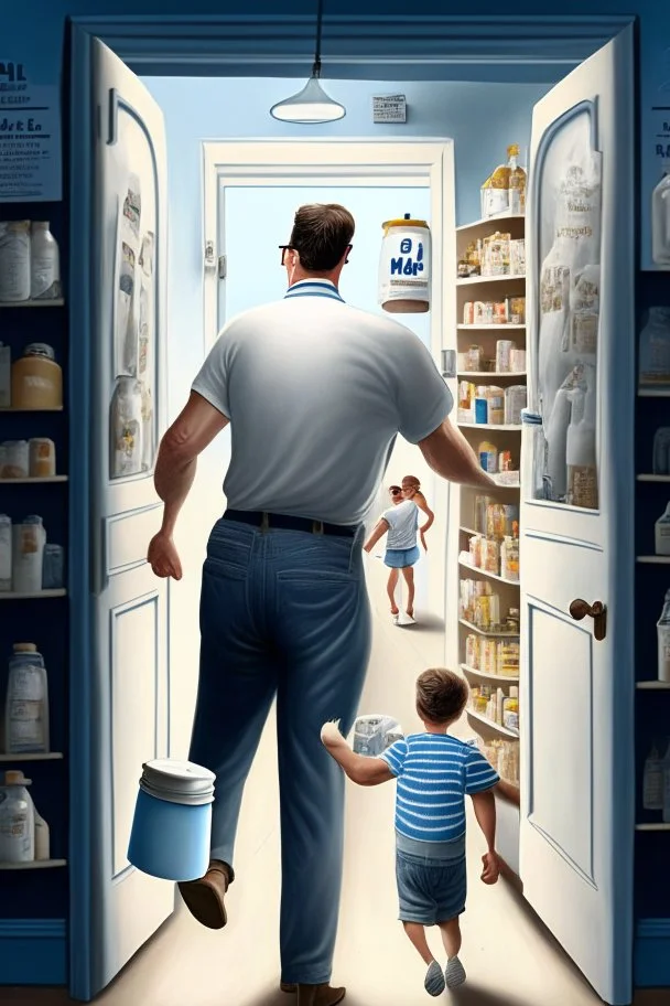 a dad came back finally from the milk store