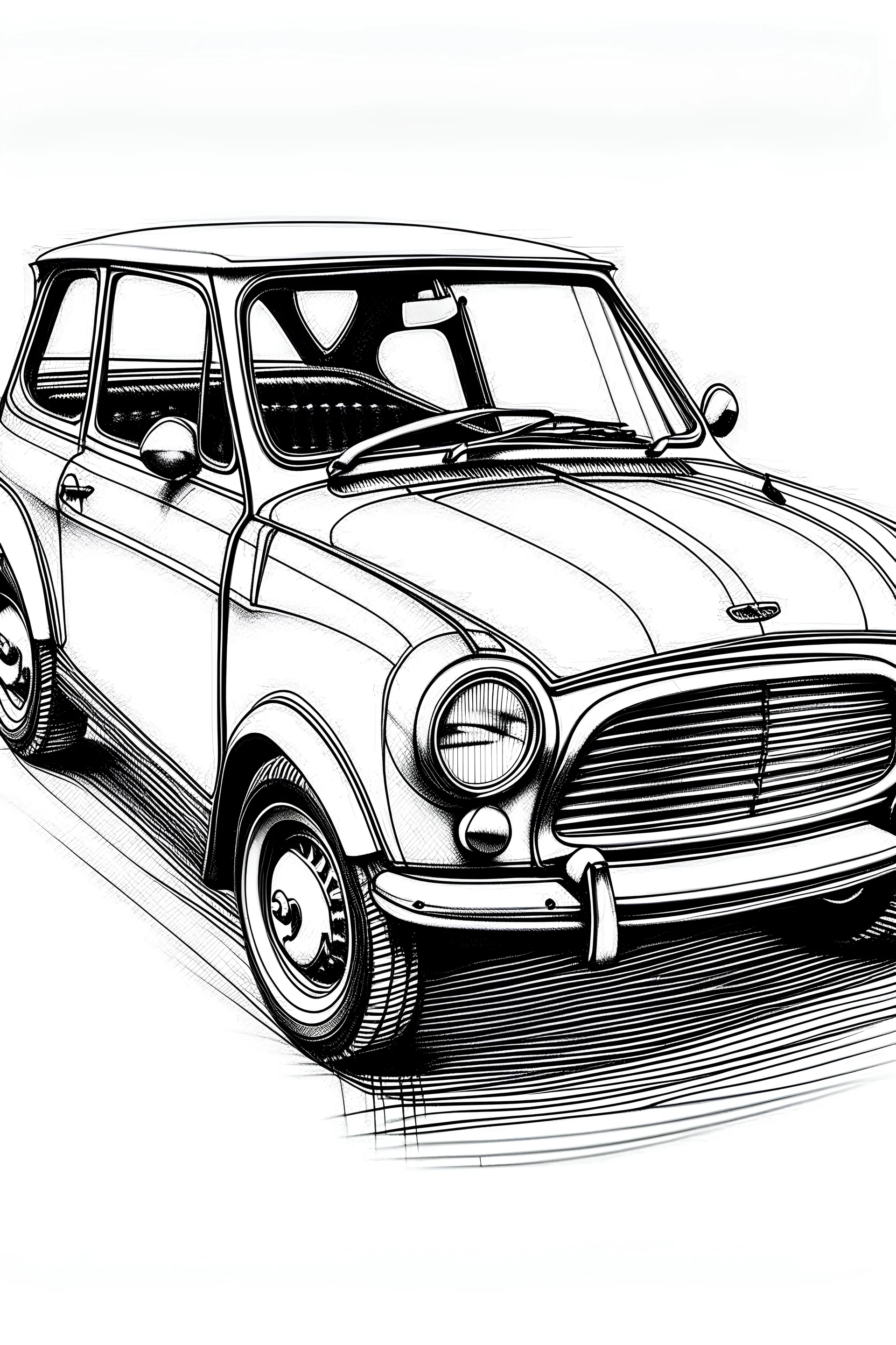 Small Car Humorous Illustration Sketch Continuous Line Drawing Vector  Illustration Stock Illustration - Download Image Now - iStock