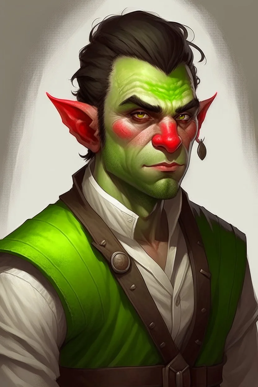 half orc young man scientist realism