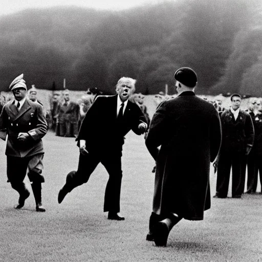 Trump playing tag with hitler