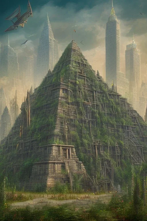 ancient pyramids in overgrown manhattan