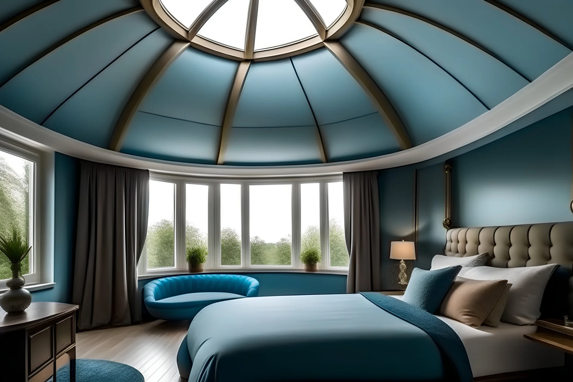 dome-shaped ceiling bedroom