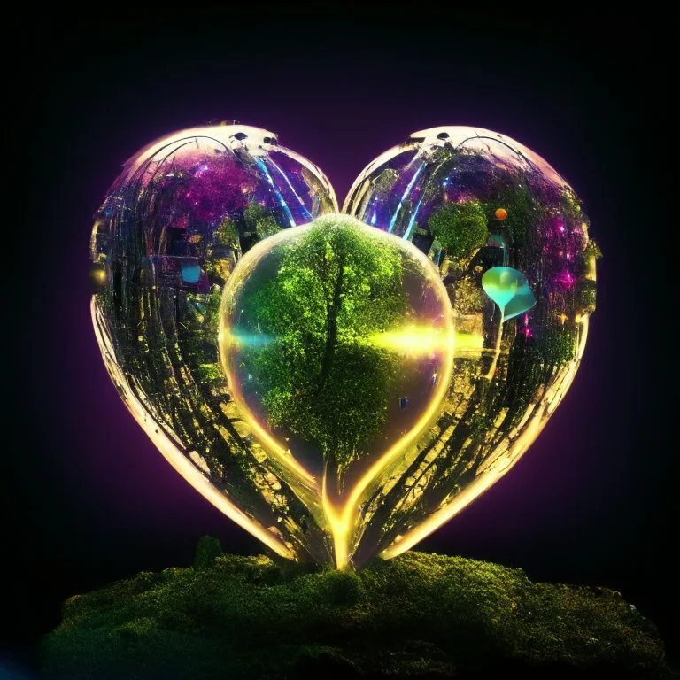 exploding nature electric heart disco ball