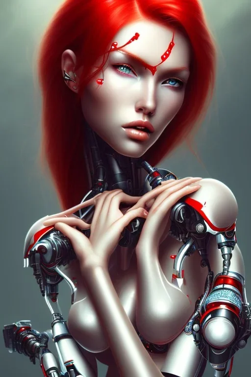 cyborg, red hair, sexy, real, dream