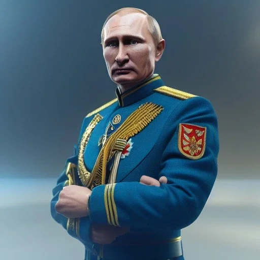  PUTIN ,octane render, 8k, high detail, metallic, full figure,