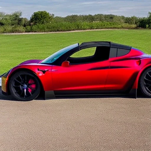 Tesla roadster with box corners