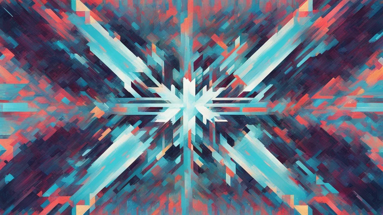 digital glitch pattern snowflake geometric abstraction by per kirkeby