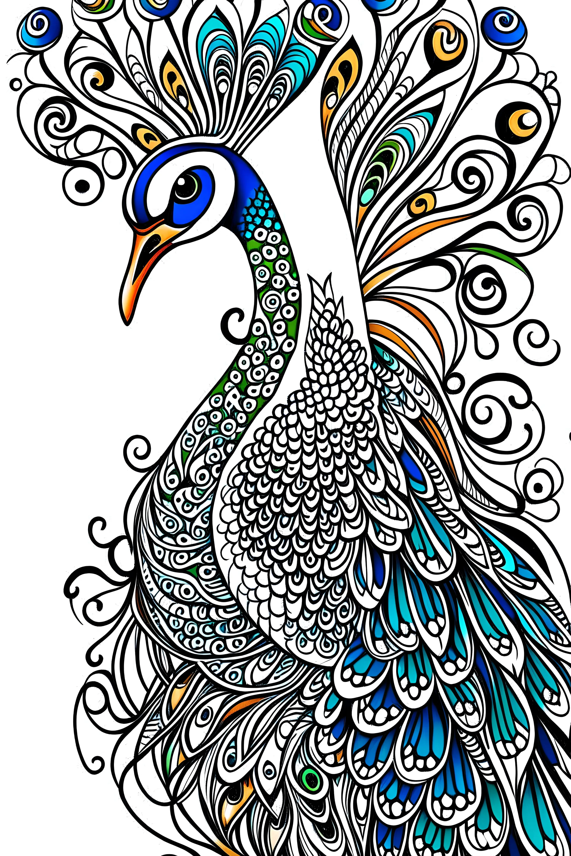 Monochrome Peacock Hand Drawn Peecoock Isolated Black Silhouette On White  Page Book Stylized Pavonine Animal Bird Vector Illustration Peafowl Art  Design Stock Illustration - Download Image Now - iStock