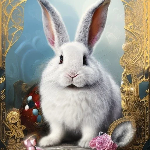 white platinum rabbit with blue third aye and butterfly wings, aboriginal, dot painting, indiginous, dot, mud, dream-time, abstract, dots, natural pigment, extremely sharp detail, finely tuned detail, ultra high definition, 8 k, unreal engine 5, ultra sharp focus, art germ and Paul Lewin and Kehinde Wiley