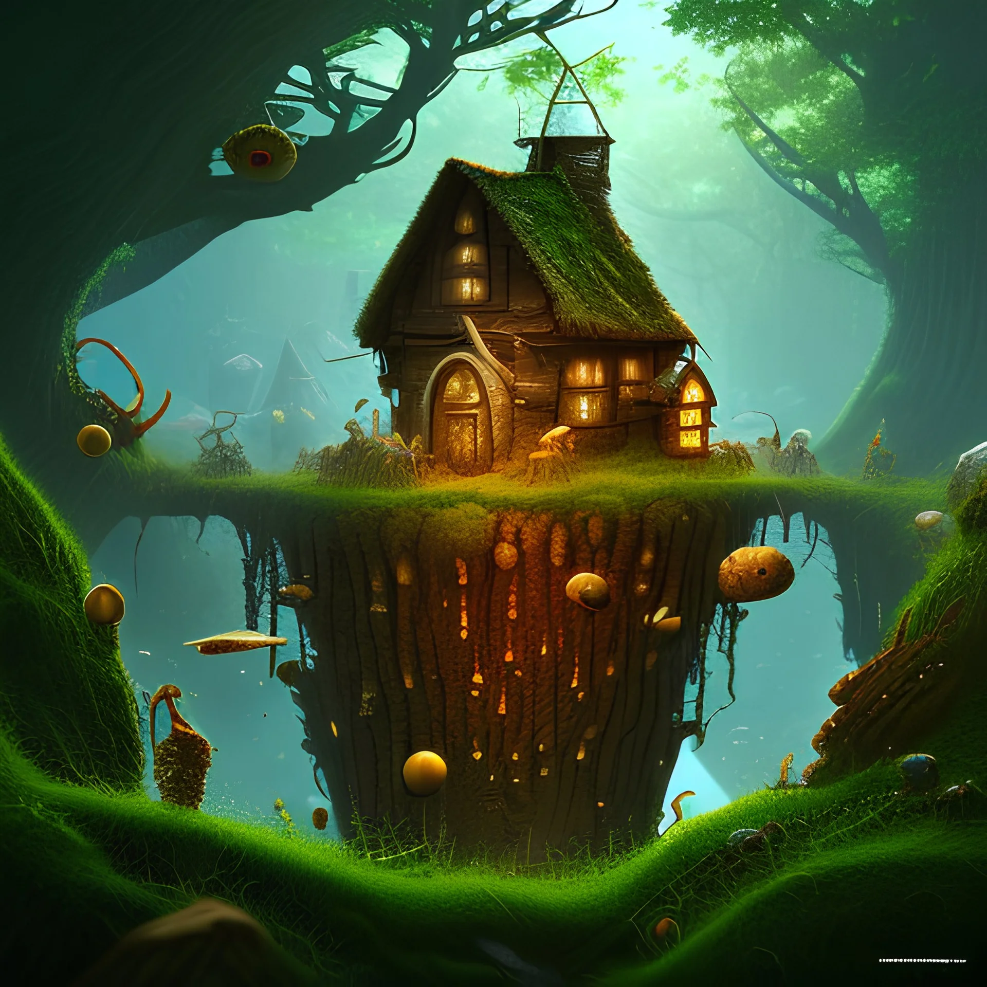 An ant village in the depths of the forest