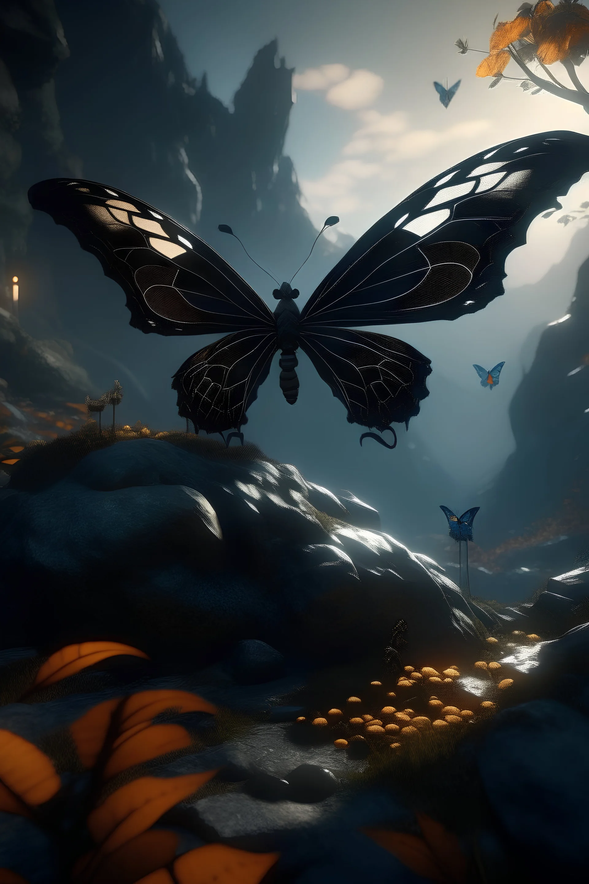 butterfly art by max rive and rayan dayar, octane render, unreal engine 5, Kodak style