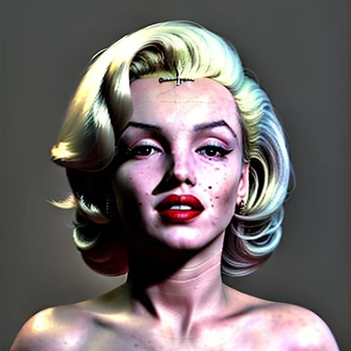 Realistic image portrait, Marylin Monroe, highly detailed, concept art, unreal engine 5, ray tracing, RTX, lumen lighting, ultra detail, volumetric lighting, 3d, finely drawn, high definition, high resolution.