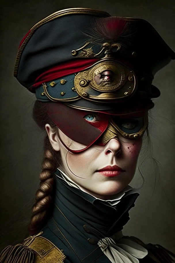 captain of an army victorian times woman eye patch