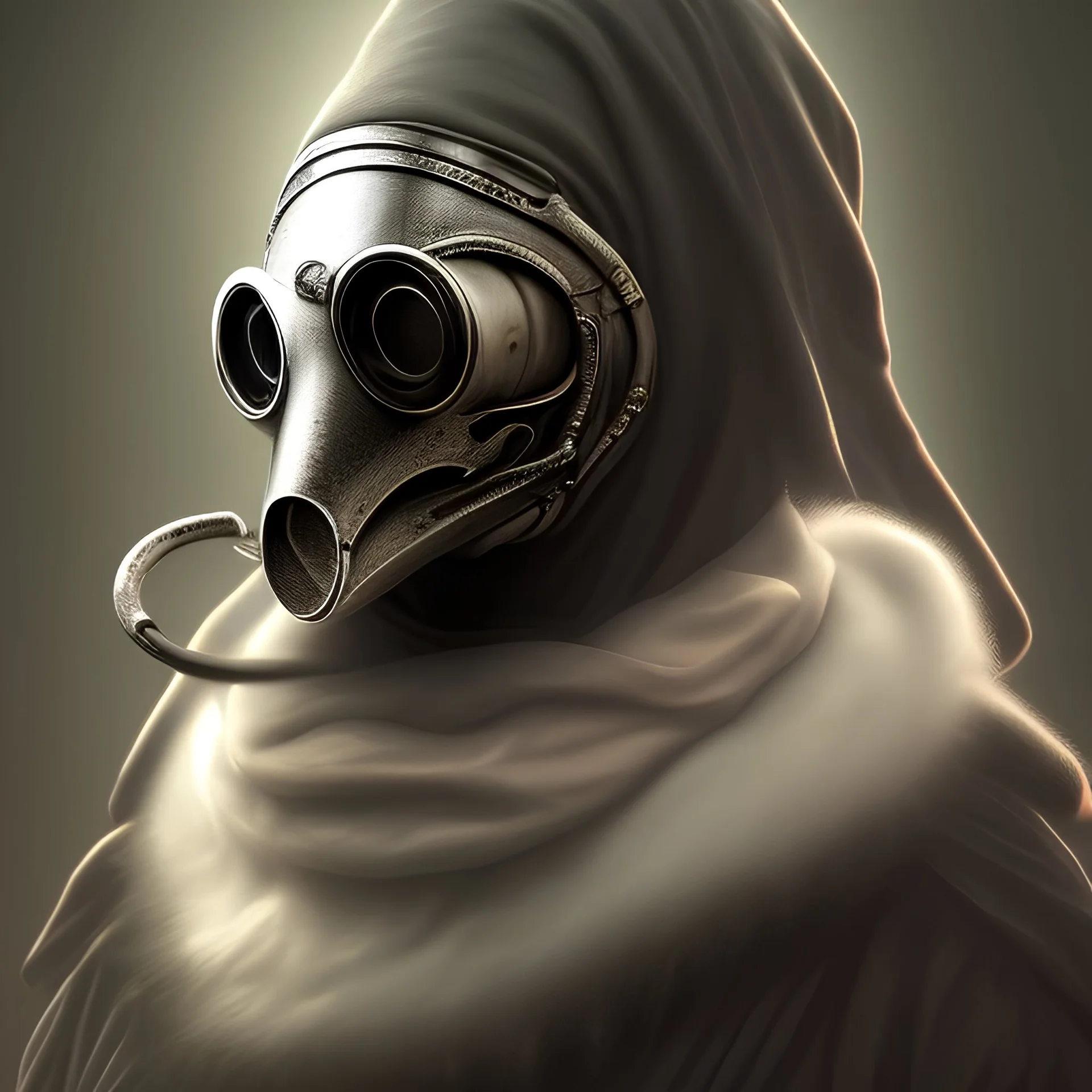 plague doctor, horror, hyperrealism, masterpiece, expert, 8K, dramatic lighting, sharp focus, dark, black, steampunk