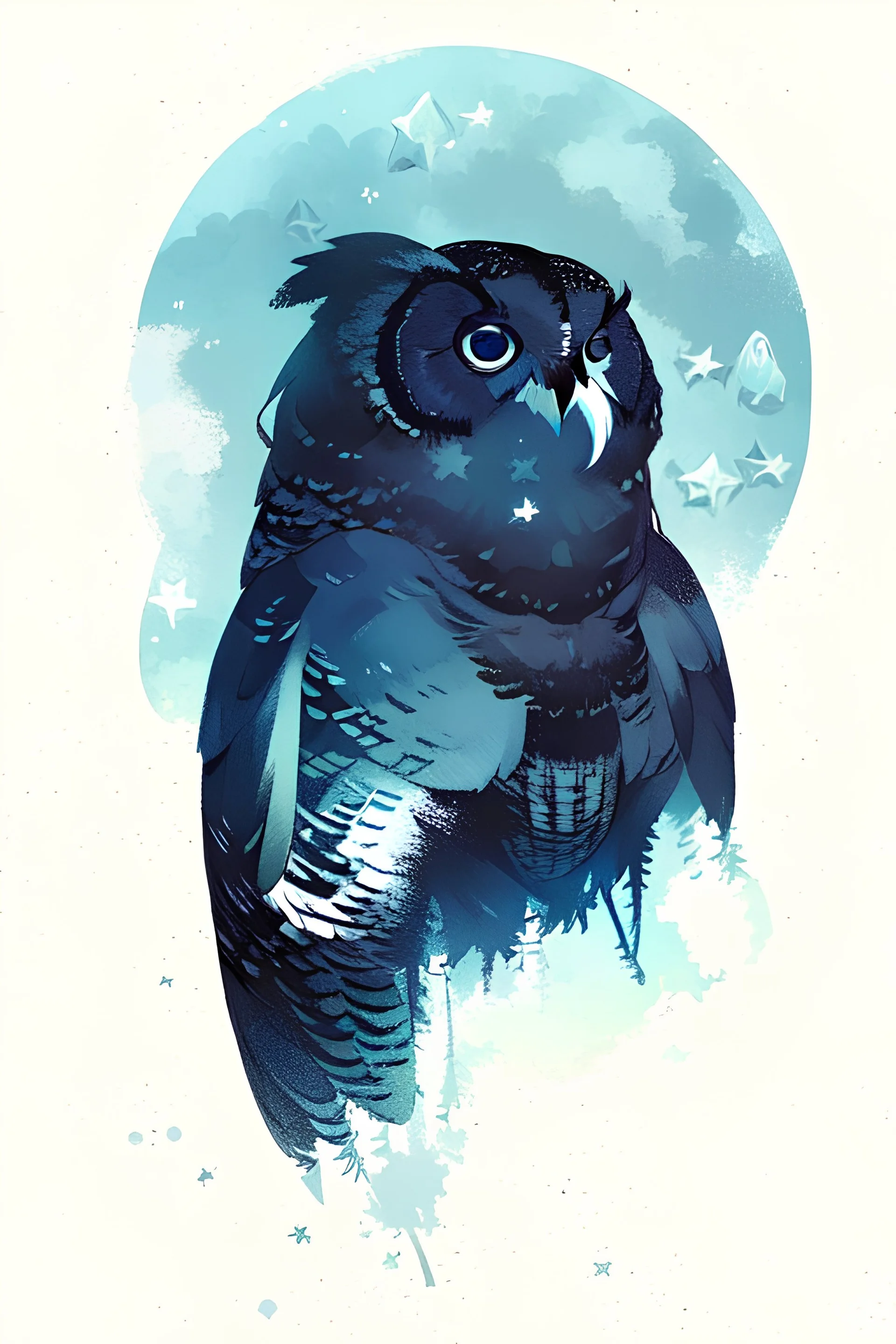 female,owl,stars