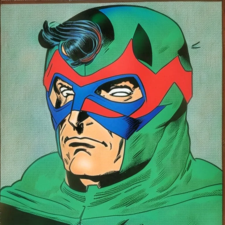 Vengador enmascarado heroe foto de perfil arte de comic 1980