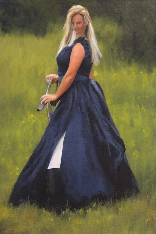 Full body portrait, painting, medium shot lady SouthernGothic